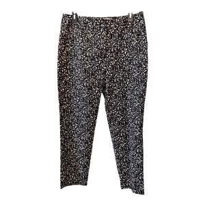 NEW DONNA KARAN New York Black White Printed Ankle Pants Size 8
